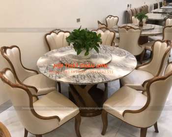 Bàn ăn mặt đá 6 ghế BA024